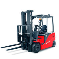 Chariot élévateur contrepoids électrique au lithium MiMA MK25 de 2,5 tonnes à quatre roues, mât bi-étages, pneus pleins, latéralité hydraulique en option