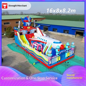 Château gonflable géant pour enfants, trampoline d'extérieur, toboggan gonflable, thème licorne et girafe, 10x6m - Product Image 4