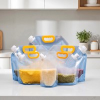 Sacs à eau pliables réutilisables en PE avec logo personnalisé, prêts à l'emploi, 1L-5L, avec bec verseur pour lait, gelée et boissons