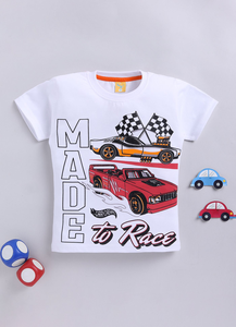 Camiseta de algodón puro estampada para niños, color verde claro, con estampado gráfico divertido con gorra, gafas de sol y camiseta colorida - Product Image 2
