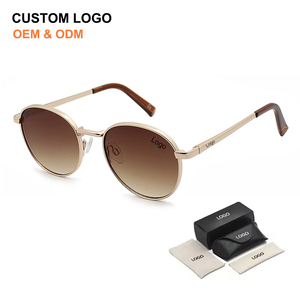 2025 Newest Luxury Brand Sun Glasses for Women Men Custom Logo Round Metal Frame Classic Design Sunglasses Shades - Product Image 1