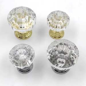 HOT <strong>Crystal</strong> Zinc Single Hole <strong>Gold</strong> Silvery <strong>Knob</strong> Cabinet Handles Cupboard Handles Drawer Pull - Product Image 6