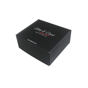 Boîte personnalisée en carton ondulé gaufré pour cosmétiques, postale, rigide, pour cadeau, en carton épais noir mat avec fenêtre en PVC - Product Image 1