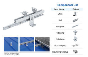 Système de fixation de panneaux solaires anodisés Super Solar pour toiture, pince en L, boulon de suspension 80 mm, support photovoltaïque pour carport métallique - Product Image 2
