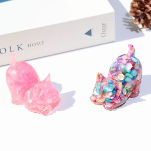 Piedras trituradas de cristal al por mayor atraen riqueza gato amatista gotas pegamento gatito cristal artesanía - Product Image 3