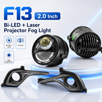 Projecteur antibrouillard Bi-LED 2 pouces 12V 24V, feux de croisement/route laser 6000K, éclairage automobile LED pour voiture