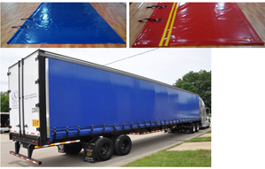 Cortinas laterales de camión de lona de PVC impermeables personalizadas de fábrica con revestimiento opaco para técnicas tejidas de transportador de semirremolque - Product Image 3