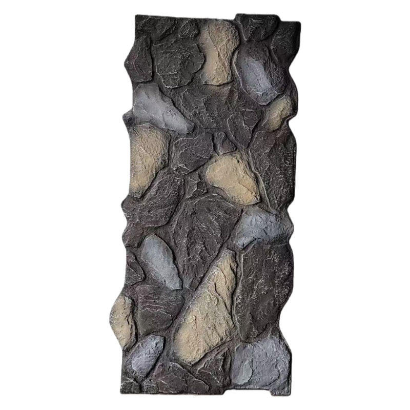 Pu pierre aléatoire-9 gravier noir marron-épaisseur 15mm-1200560mm