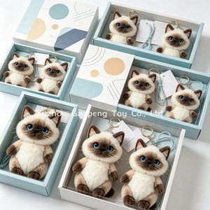 Llavero <span class=keywords><strong>de</strong></span> peluche <span class=keywords><strong>de</strong></span> gato siamés Kawaii OEM ODM, colgante <span class=keywords><strong>de</strong></span> gato suave y esponjoso con <span class=keywords><strong>ojos</strong></span> <span class=keywords><strong>azules</strong></span> realistas, amuleto <span class=keywords><strong>de</strong></span> animal <span class=keywords><strong>de</strong></span> peluche para bolso - Product Image 4