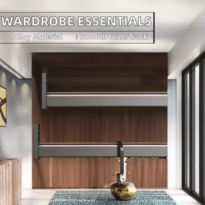 Élégantes barres de suspension pour armoire GALAXY – Essentielles en alliage d'aluminium et de zinc, finition chromée, rails de garde-robe doubles détachables - Product Image 2