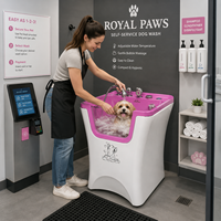 Station de lavage pour chiens de luxe en acrylique, résistante aux intempéries, semi-extérieure, robuste, pour espaces publics et parcs, en libre-service