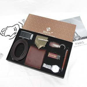 Ensemble haut de gamme pour homme 8 en 1 avec montre, portefeuille, cravate, porte-clés, ceinture en cuir, briquet, parfum, stylo pour idées de cadeaux d'entreprise pour clients - Product Image 3