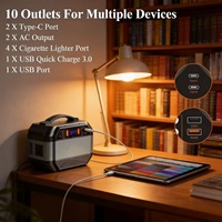 Station d'alimentation portable d'extérieur, système de stockage d'énergie compact 330W, batterie lithium-ion pour la vente ambulante, le camping, les voyages tout-terrain et la maison
