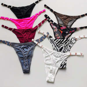 PASUXI Lingerie Feminina Sexy Atacado Calcinha de Seda Gelo Ultrafina Calcinha de Renda Sexy para Meninas T-back para Senhoras - Product Image 2