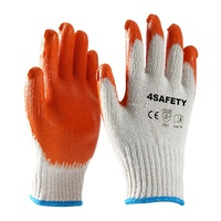 Venta al por mayor de guantes de trabajo de algodón de alta durabilidad con tableta de látex guantes de seguridad de punto para la construcción