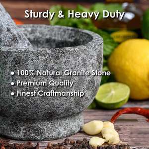 Ensemble de <span class=keywords><strong>mortier</strong></span> et de pilon en <span class=keywords><strong>pierre</strong></span> naturelle de vente chaude broyeur d'herbes d'épices en granit pour l'assaisonnement outil parfait pour votre cuisine - Product Image 5