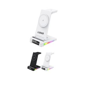 Cargador Inalámbrico 3 en 1 Plegable Multifunción con Pantalla LED de Plástico, Cargador Inalámbrico Magnético con Reloj - Product Image 2