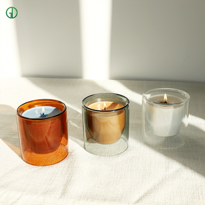 أكواب شموع زجاجية ملونة، حامل شموع زجاجي للديكور الرومانسي، عشاء وحفلات زفاف، برطمانات شموع ملونة للطاولة، ديكور منزلي - Product Image 5