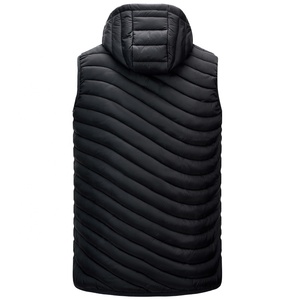 Logo personalizzato gilet leggero da esterno da <span class=keywords><strong>uomo</strong></span> colletto alla coreana tasca con cerniera giacca invernale gilet imbottito trapuntato <span class=keywords><strong>nero</strong></span> gilet da <span class=keywords><strong>uomo</strong></span> - Product Image 3
