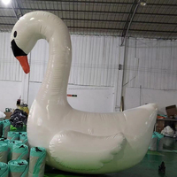 Modèle d'animal gonflable géant personnalisé pour parc aquatique extérieur, en PVC étanche, oie blanche gonflable pour événement
