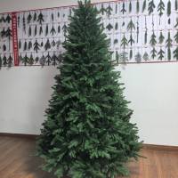 Sapin de Noël artificiel luxueux et moelleux en PVC avec aiguilles de pin fleuries pour décoration intérieure/extérieure