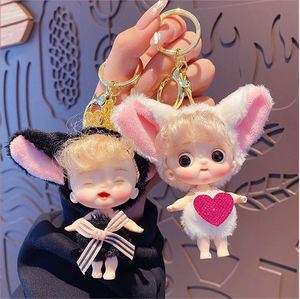 Creative Cute Cartoon Doll <b>Rubber</b> Keychain Trend Exquisite Replacement Princess Toy Keyring Package Pendant Car Key <b>Ring</b> Gift - Product Image 1