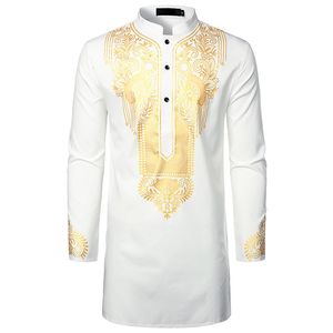 Camicie nere Dashiki stampate tradizionali africane con bottone blu personalizzate per gli uomini - Product Image 5