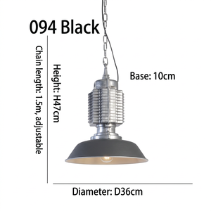 Luminaire suspendu industriel avec abat-jour en métal coloré, lampe suspendue en aluminium et en fer pour <span class=keywords><strong>cuisine</strong></span>, bar, café - Product Image 6