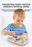 Jeu de labyrinthe éducatif en bois pour enfants de 0 à 3 ans, développement de la motricité fine et de la pensée logique, 23x23x4cm