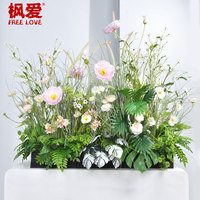 Fleurs artificielles, plantes artificielles, écrans de séparation, arrangements de verdure en pot, jardinières longues, boîtes à fleurs, aménagement paysager extérieur