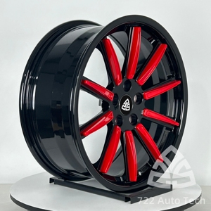 Rines Forjados Negros y Rojos 722auto de 18, 19 y 20 Pulgadas, 5x112, 5x114.3, 5x120, Cóncavos Profundos para Porsche 911, BMW M2, Audi RS3, Ferrari Roma - Product Image 2
