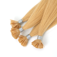 Extensiones de Cabello con Punta Plana de Queratina, Cabello Virgen Remy Europeo Invisible con Cutícula Alineada, Doble Trama, Calidad Profesional, Bajo MOQ