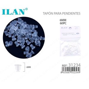 Ilan <b>Earring</b> <b>Backs</b> 6Mm 60Pc Clear Plastic For Jewelry Making - Product Image 3