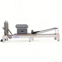 Machine de Pilates Reformer pliable en aluminium de qualité professionnelle avec roues pour équipement de Pilates