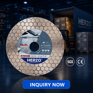 Lưỡi cưa kim cương ép nóng HERZO 125mm 5 inch, đường kính trục 22.23mm, phủ UV, dùng cho máy mài góc, cắt gạch - Product Image 6