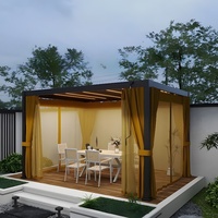 Pergola moderne et populaire en aluminium thermolaqué avec toit à lames orientables résistant à l'eau, design de pavillon