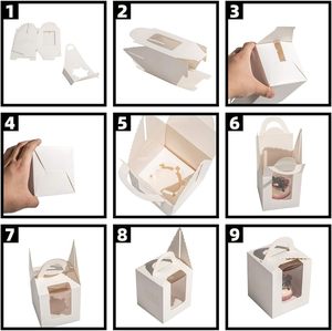 Caja de Papel para Ramos de Flores con Ventana Grande de PVC y Asa de Cuerda, Bolsa de Papel para Arreglos Florales - Product Image 5