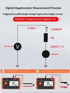 Équipement AOI Victory VC60B+ Mégohmmètre numérique 500v1000 Détecteur intelligent Électricien Garantie 1 an 1,5 kg - Product Image 3