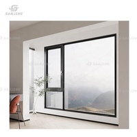 Aislamiento a prueba de viento Doble acristalamiento Aluminio Exterior a interior Ventana abatible