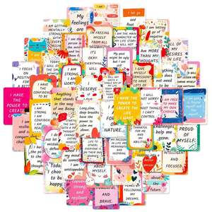 50 шт. вдохновляющих цитат и заметок, водонепроницаемые наклейки из ПВХ для творчества, для блокнота, кружки, чемодана, канцелярской коробки - Product Image 5