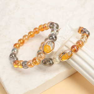 Colorful Crystal <b>Beads</b> <b>Bracelet</b> Multicolor Round <b>Charm</b> Unisex Fashion Jewelry Yiwu Origin - Product Image 3