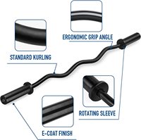 Barre de musculation EZ Curl en acier électrolytique personnalisable de 1,2 m pour usage domestique, en salle de sport ou commercial