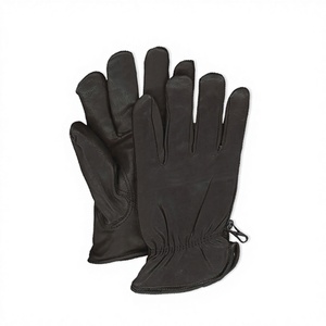 Gants de travail en cuir noirs personnalisés de marque pour chauffeurs, avec protection anti-coupure et anti-chaleur, vente en gros directe usine OEM - Product Image 1
