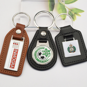 Sang Trọng Cổ Điển Nâu Nổi Khắc Chính Hãng Dây Đeo Bằng Da Băng Tay Da Bò Da Keychain Với Logo - Product Image 1