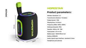 Altavoz Bluetooth Portátil Hopestar H57 Mini <span class=keywords><strong>de</strong></span> 15W con Luz RGB, Resistente al Agua IPX6, <span class=keywords><strong>Radio</strong></span> FM Integrada para Viajes, Campamentos y Uso en Exteriores - Product Image 6