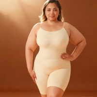Body moldeador de mujer con cuello redondo, corte bajo, ceñido a la cintura, sin costuras, estilo tirantes, de nailon y elastano, con control abdominal elástico