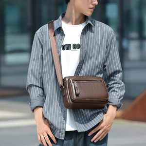 Nuevo Bolso Bandolera de Cuero Vintage, Bolso de Cuero PU Premium, Bolso de Hombro de Mensajero de Lujo Personalizado con Doble Cierre y Diseño Duradero - Product Image 6