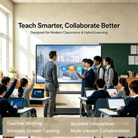 Tableau Blanc Interactif 4K LCD de Diverses Tailles, Android 15 3588 AI, Tableau Blanc Interactif Mural, Tableau d'Enseignement EDLA en Stock