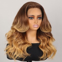 Nouvelle arrivée Perruque blonde miel ombrée 13X4 Ondulation lâche Lace Front Perruques en cheveux humains