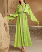 Robe musulmane de l'Aïd pour femmes Abaya Diamond Robe Robe arabe femmes Ramadan Abayas Caftan Kaftan élégant Vestidos 2025 robes de soirée